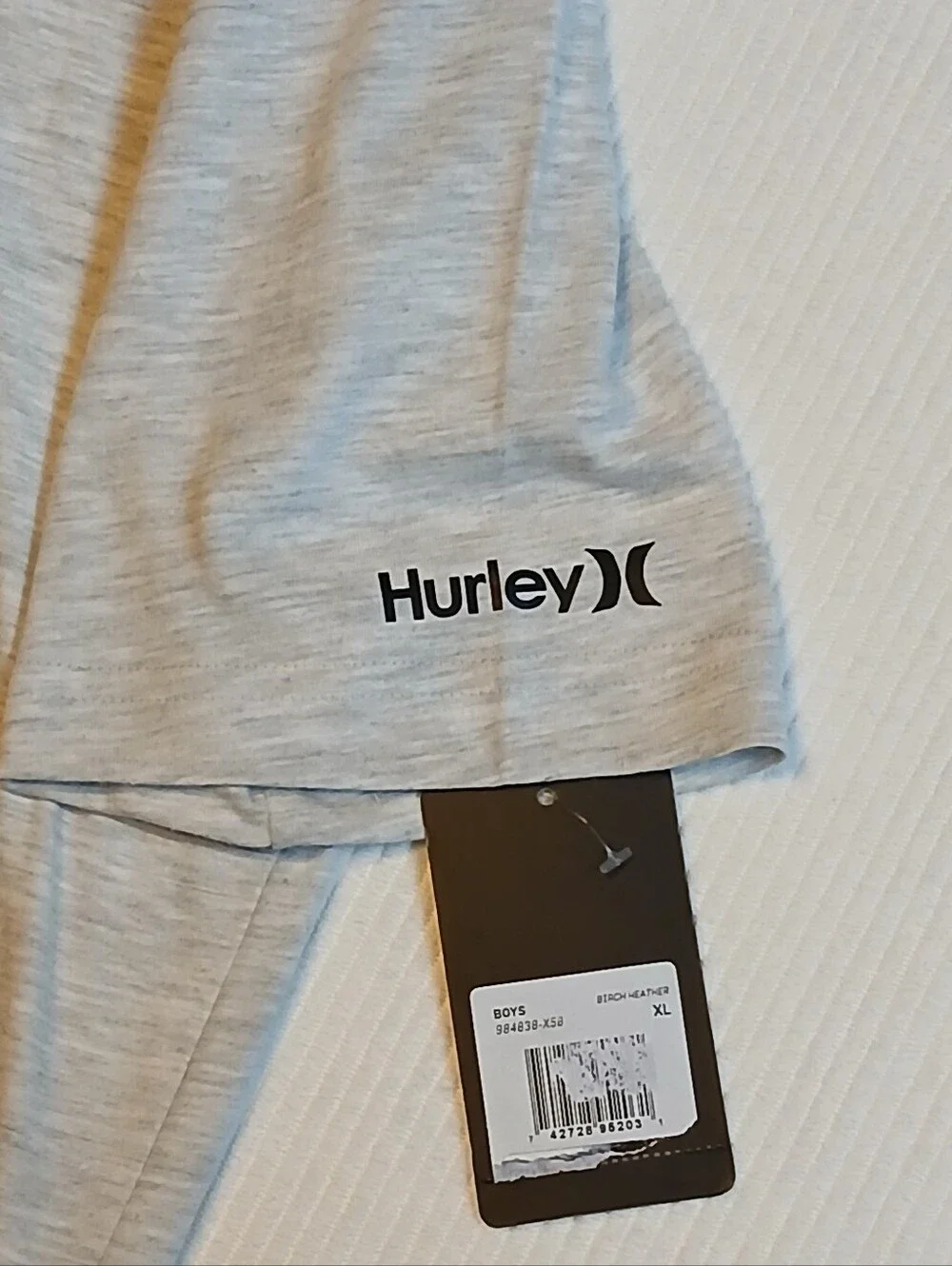 HURLEY T- Shirt BOYS Short Sleeve Soft T-Shirt- Gray -Size XL New!
